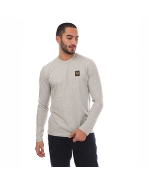 Men's Belstaff Jersey Long Sleeved T Shirt in Silver