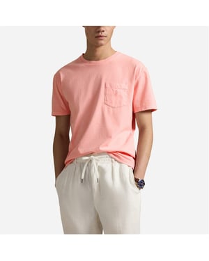 Men's Ralph Lauren Slim Fit Crew Neck Short Sleeve T-Shirt in Rose