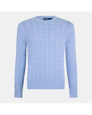 Men's Ralph Lauren Ralph Crew Neck Long Sleeve Sweater in Blue Hyacinth
