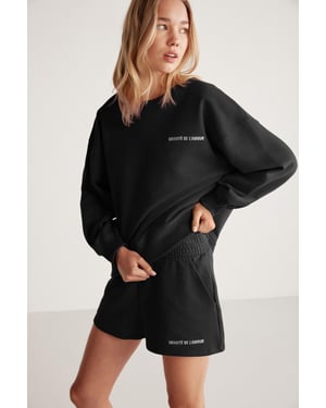 Relaxed Mid Waist Sweat Shorts