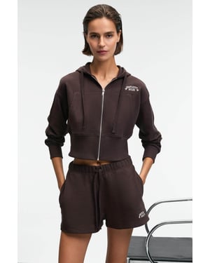 Embroidered High Waist Sweat Shorts