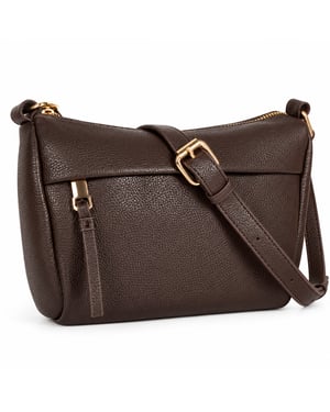 Women's Faux Leather Crossbody Bag Shoulder Handbag in Brown