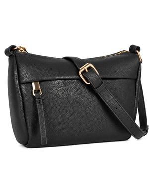 Women's Faux Leather Crossbody Bag Shoulder Handbag in Black