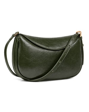Women's Crescent Crossbody Bag Ladies Shoulder Bag in Dark Green