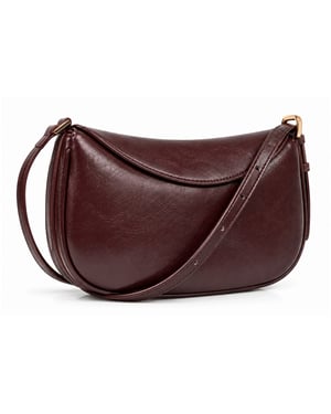 Women's Crescent Crossbody Bag Ladies Shoulder Bag in Dark Brown