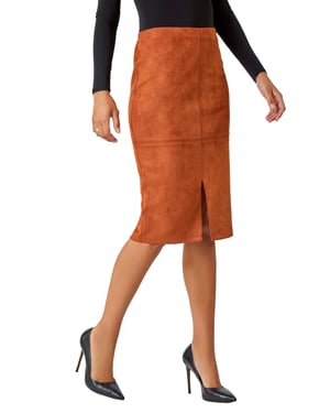 Suedette Pencil Stretch Skirt