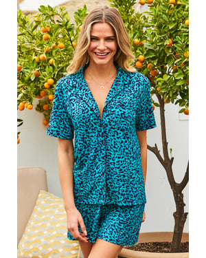 Aqua Animal Print Pyjama Shorts