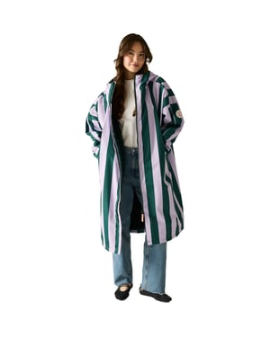 Regatta Womens Cath Kidston Changing Robe - Lilac & Green Candy Stripe