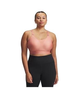 Women's Under Armour Infinity High V-Neck Sports Bra in Pink