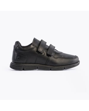 LUCAS Boys Leather School Shoes Black