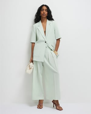 River Island Womens Trousers Green Ankle Grazer Tailored