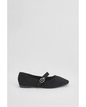 Matilda Faux Suede Mary-Jane Soft Ballet Pumps