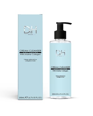 Dr H Anti-Ageing Cream Cleanser with Marine Collagen 200ml for Acne, Blemishes, Large Pores, Dullness