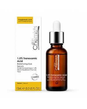 skinChemists 1.5% Tranexamic Acid Balancing Anti-Ageing Eye Serum 15ml for Fine Lines, Wrinkles, Puffiness