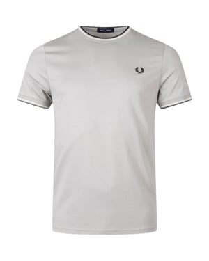Fred Perry Twin Tipped T-Shirt In LimeStone Grey