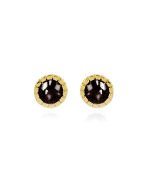 Luxenter, 925 sterling zilveren naadim en 18K vergulde onyx zirkonia oorbellen