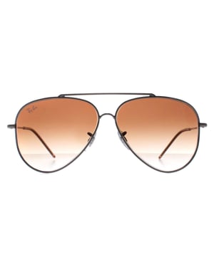 Ray-Ban Aviator Unisex Gunmetal Brown Gradient RB0101S Aviator Reverse