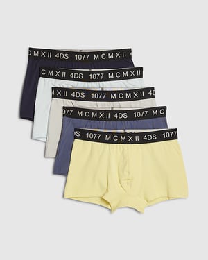 River Island Mens Trunks Multicolour 5 Pack MCMXII Underwear