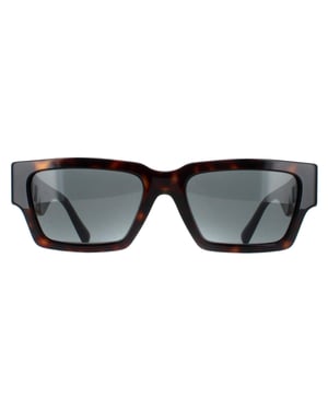 Versace Rectangle Unisex Dark Havana Dark Grey VE4459