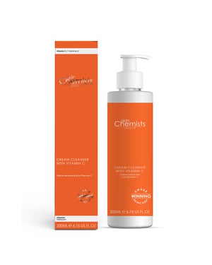 skinChemists Anti-Ageing Cream Cleanser with Vitamin C 200ml for Acne, Blemishes, Large Pores, Dullness