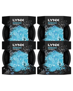 Lynx Manwasher 2-Sided Shower Tool For A Better Clean & Smell Ready, 4 Pack