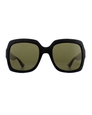 Gucci Square Womens Black Green Glitter and Red Green Sunglasses GG0036SN