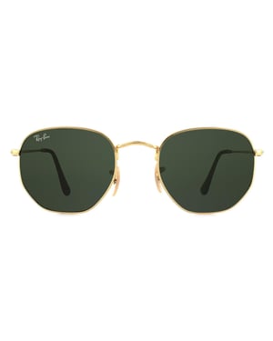 Ray-Ban Zonnebril Hexagonal 3548N 001 Goudgroen G-15