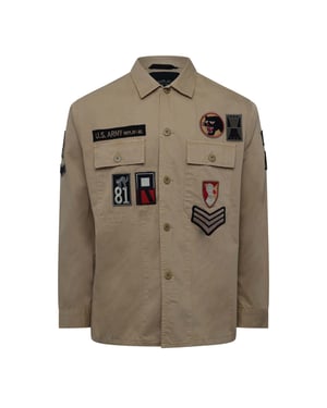 Herr Replay Classic Overshirt i Beige