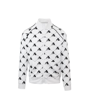 Men's Aquascutum Funnel Neck High Collar Raglan Sleeve Sweatshirt in White