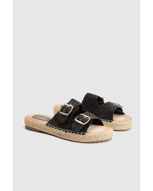 Faith: Elissa Textured Double Buckle Footbed Sandals