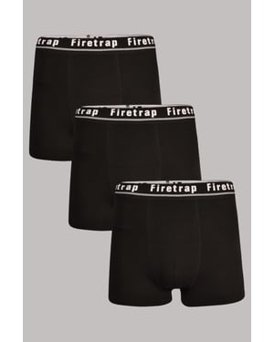 Black 3 Pack Cotton Stretch Boxers With Logo Waistband