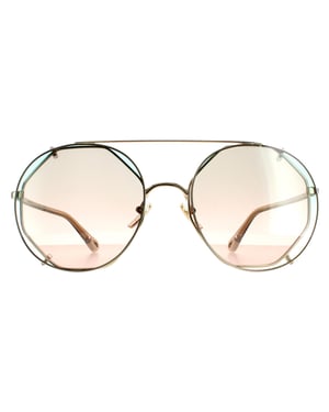 Chloe Round Womens Gold Green Gradient CH0041S