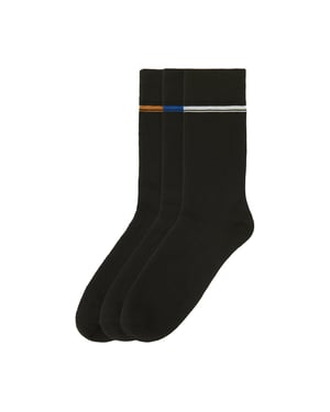 Ben Sherman Heren Gestreepte Bamboosokken (Verpakking van 3) (Zwart)