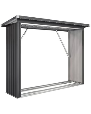 4goodz Houtopslag gegalvaniseerd staal met schuin dak – 66x213x150 cm -