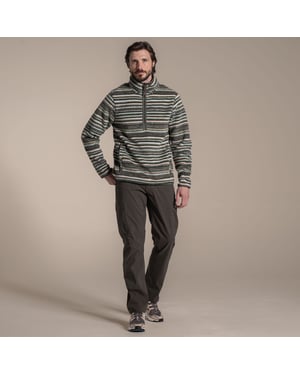 Craghoppers Herr Tatton II Kontrastrandig Fleece-Topp (Skogsgrön)