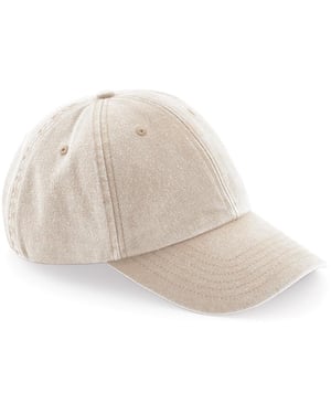 Beechfield Unisex Laag Profiel Vintage Denim-Look Cap (Vintage steen)