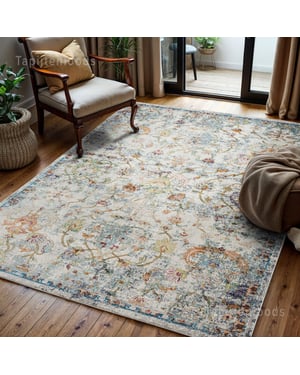 Muratap Picasso sarough vintage vloerkleed creme / beige laagpolig-