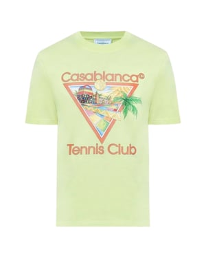 Casablanca Afro Cubism Tennis Club Ljusgrön T-shirt