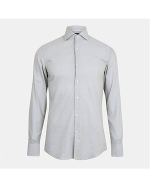 Men's Boss Spread Collar Long Sleeve Shirt in Medium Green