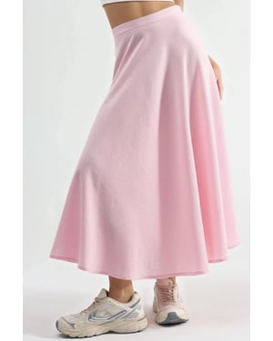Hoge Taille Textuur A-Lijn Maxi Rok