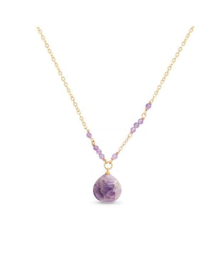 Luxeketting, metaallegering zoqoyi en natuurlijke amethist 18K vergulde afwerking