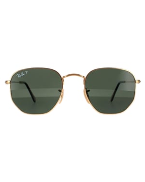 Ray-ban zonnebril zeshoekige RB3548N 001/58 Gold G-15 groen gepolariseerd