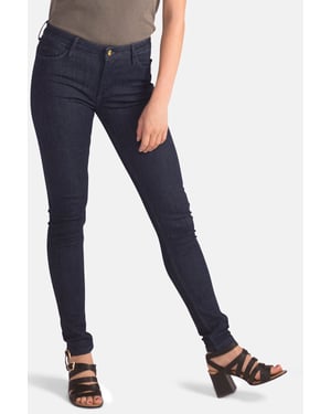 Dark Indigo Organic Cotton Super Skinny Mid-Rise Denim Jeans
