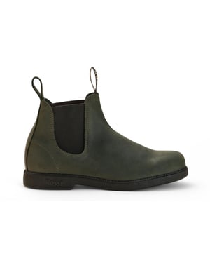 Rossi 607 Booma Moss Olive Green Leather Chelsea Boots