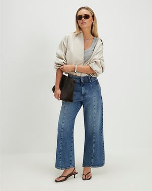 River Island Womens Cropped Jeans Petite Blue Denim