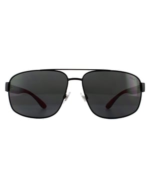 Polo Ralph Lauren Aviator Heren Mat Zwart Grijze Zonnebril