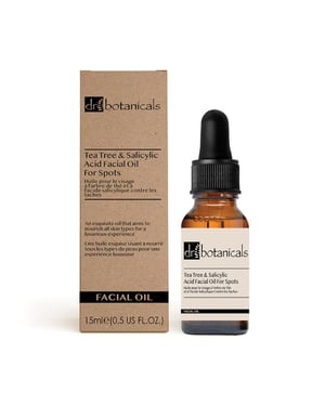 Dr. Botanicals Eucalyptus, Tea Tree, Anti-Ageing & Salicylic Acid Facial Oil 15ml for Acne, Blemishes, Large Pores