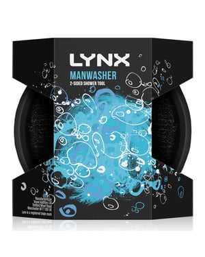Lynx Manwasher 2-Sided Shower Tool With Two Scrubbing Option For A Better Clean