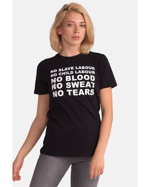 Black Organic Cotton Crew Neck Short Sleeve Graphic Print T-Shirt