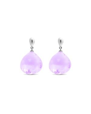 Luxenter zoqoyi-örhängen i 925 sterling silver och morganitzirkoner, rodiumpläterad yta